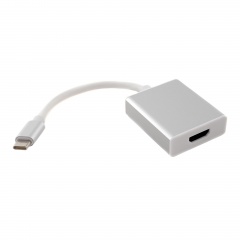 Переходник USB-C - HDMI серебристый (кабель)