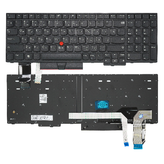 Клавиатура для ноутбука Lenovo ThinkPad E580, L580, T590 черная с черной рамкой, со стиком