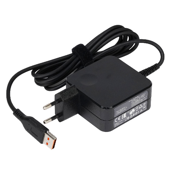 Зарядка для ноутбука Lenovo 20V 2.25A (45W) USB Type скошенный разъем, вилка сбоку (квадратная)