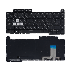 Клавиатура для ноутбука Asus ROG Strix G15 G513QY черная без рамки, с RGB подсветкой